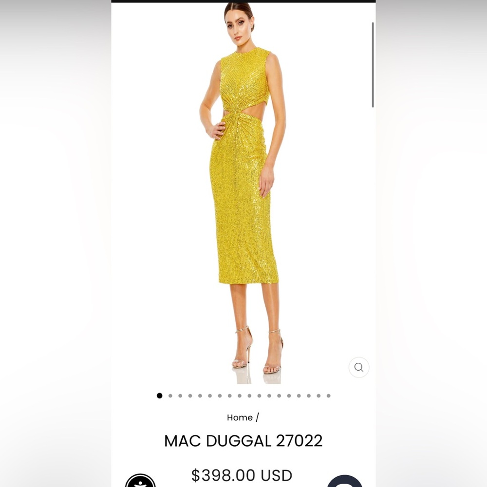 Dazzling Gold Sequin Midi Dress by Mac Duggal